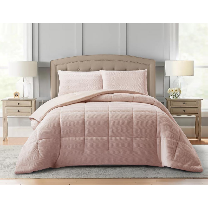 [24150074] طقم غطاء تخت مجوز 4 قطع لون زهري VALOR JULIE PINK DOUBLE 240X220 CM
