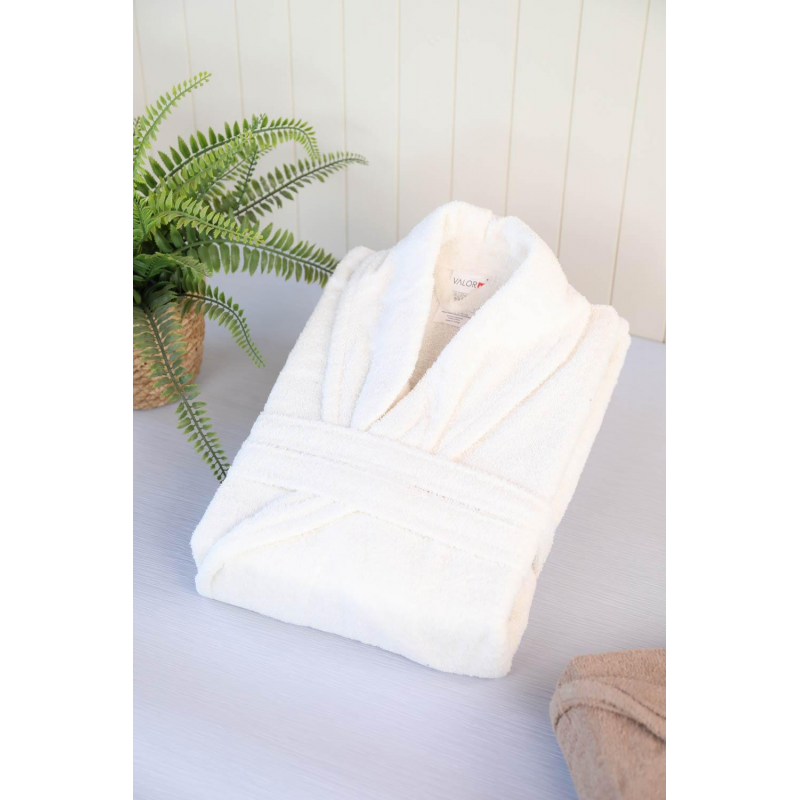 [27720011] روب حمام قطن 100% VALOR SİLVER CREAM ONE SIZE