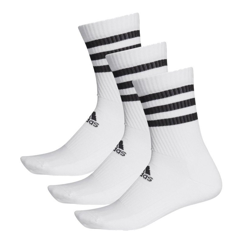 Adidas 3S stripes classic cushioned socks- جوارب ثلاث خطوط كلاسيك للجنسين لون أبيض