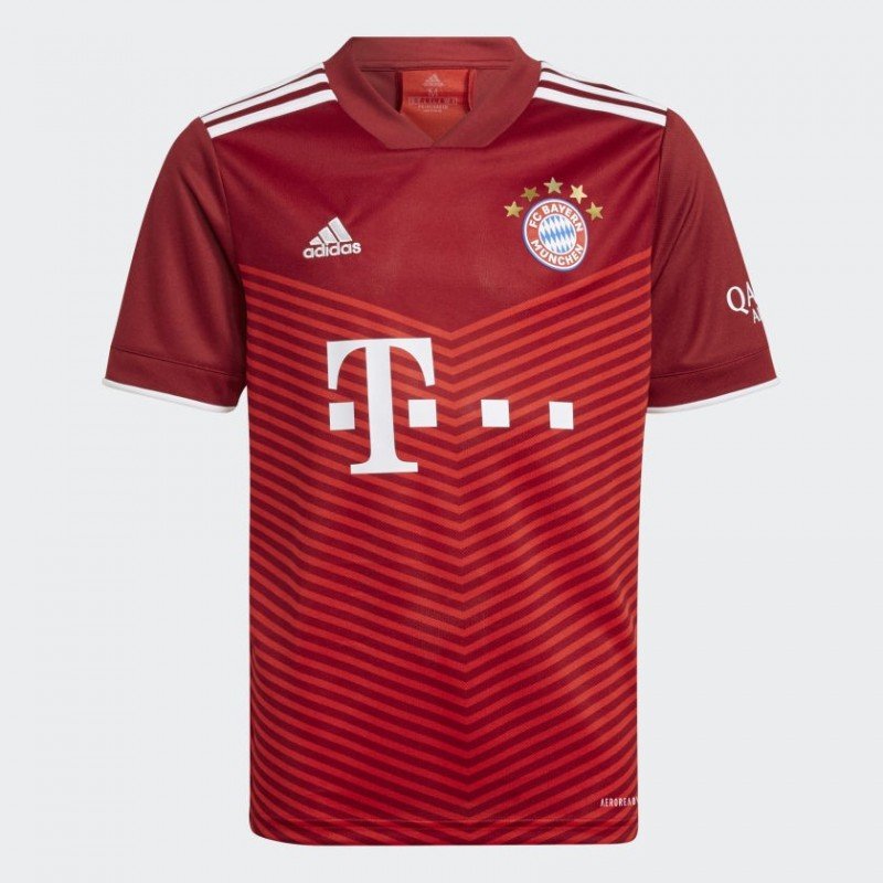adidas FC Bayern Home Jersey - Red- تيشيرت اديداس بايرن ميونيخ الرسمي  للجنسين لون أحمر
