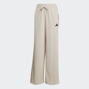adidas Womens' Animal Print 3-Stripes Open Hem Pants - Beige
