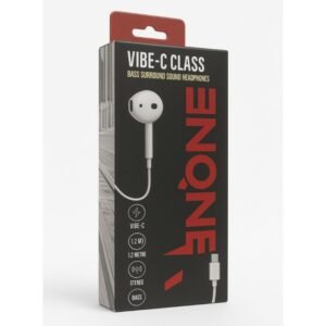 سماعات AIR ONE VIBE-C بصوت محيطي Bass – Type-C، بطول 1.2 متر – أبيض