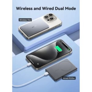 Joyroom ultra-Slim Metal 20W  MagSafe power bank Wireless 5000mAh - ماج سيف 5000 ميلي أمبير