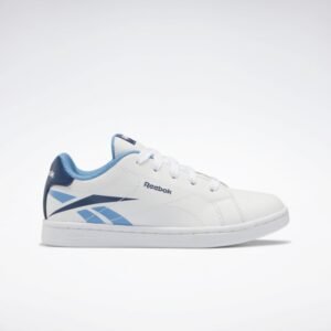 حذاء ريبوك رويال كومبليت للأطفال لون أبيض وأزرق ونعل أبيض- Reebok Kids' Royal Complete Shoes