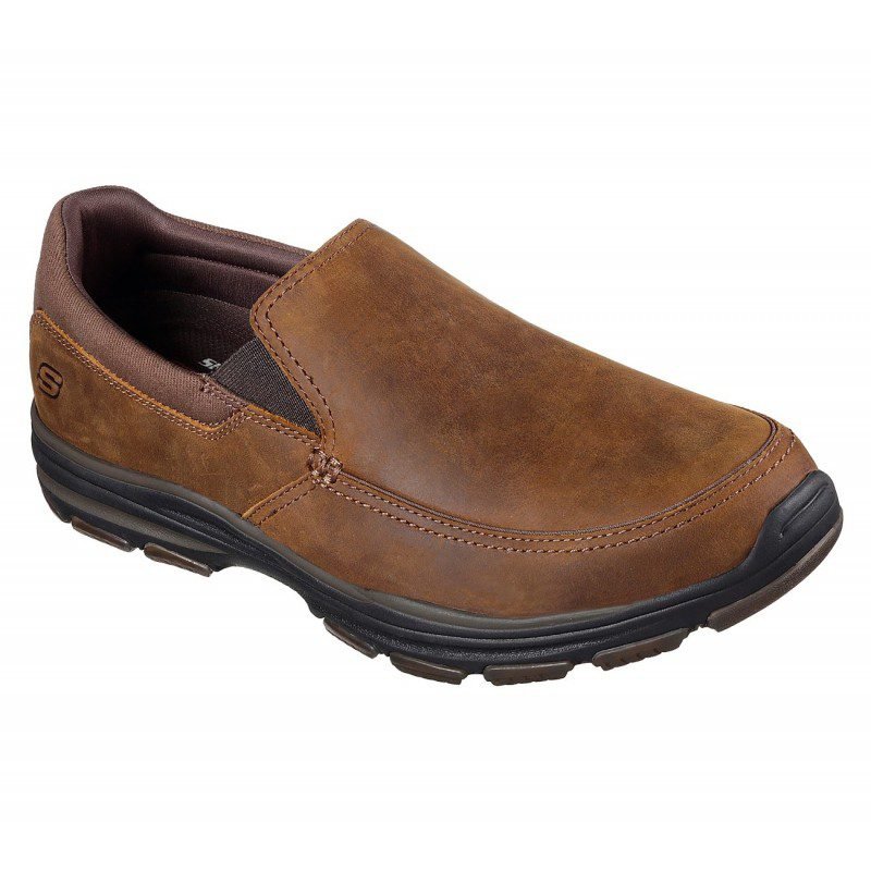 Skechers Men's Garton Venco Mens Slip On  Shoes  - حذاء سكيتشرز جرتون فينكو للرجال لون بني