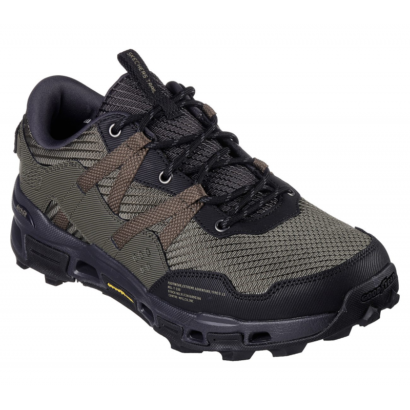 Skechers Men's Arch Fit Glide-Step Trail Shoes -حذاء سكيتشرز ارتش فيت جلايد ستيب تريل للرجال لون أسود وزيتي