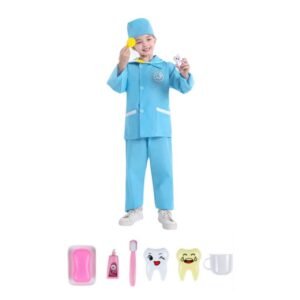 بدلة طبيب الاسنان الصغير للاطفال- قياس S-طول 90-110