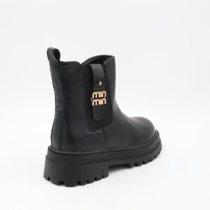 بسطار جلد للأطفال لون أسود