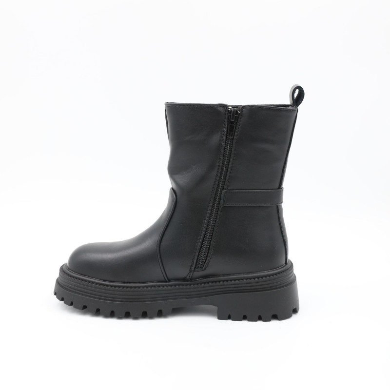 بسطار جلد للأطفال لون أسود