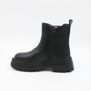 بسطار جلد للأطفال لون أسود