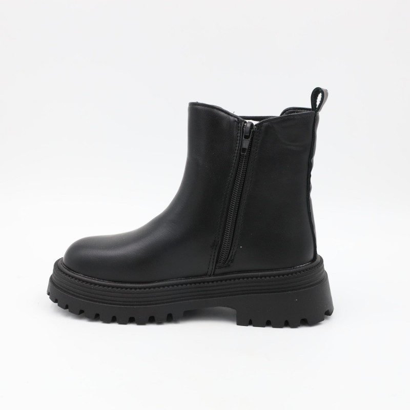 بسطار جلد للأطفال لون أسود