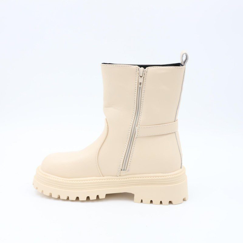 بسطار جلد للأطفال لون بيج