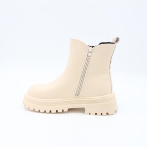 بسطار جلد للأطفال لون بيج