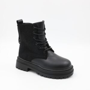 بسطار جلد للأطفال لون أسود