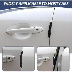 بكج 4 أغطية حماية لحواف أبواب السيارة ومرآة الرؤية الخلفية ذاتية اللصق ومقاومة للصدمات والخدوش لون أسود