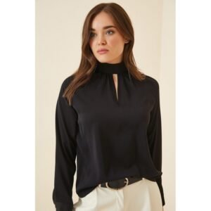 بلوز رسمي اسود سادة