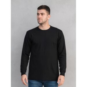 بلوزة بأكمام طويلة للرجال لون أسود