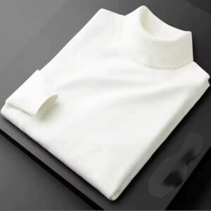 بلوزة جولف قبة عالية للجنسين لون أبيض