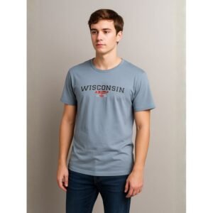 بلوزة رجالية نص كم لون أزرق