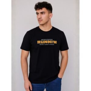 بلوزة رجالية نص كم لون أسود