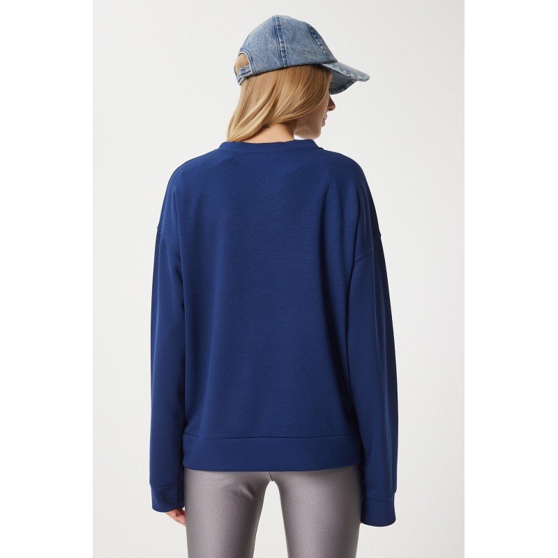 بلوزة ستاتي خريفي لون كحلي Happiness İstanbul