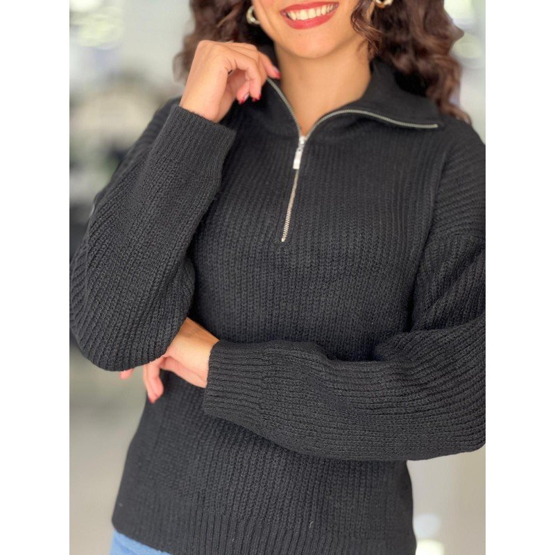 بلوزة ستاتي شتوي لون أسود SHADE