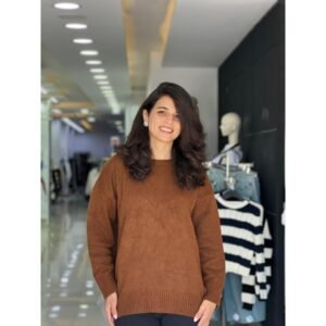 بلوزة ستاتي شتوي لون بني