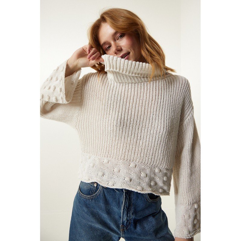 بلوزة ستاتي شتوي لون سكري Happiness Istanbul