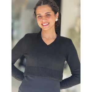 بلوزة ستاتي لون أسود Happiness İstanbul