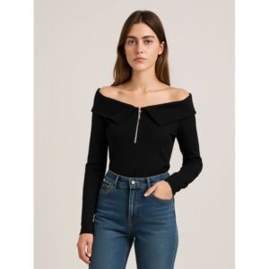 بلوزة ستاتي لون أسود