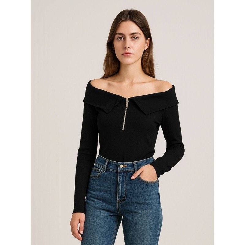 بلوزة ستاتي لون أسود