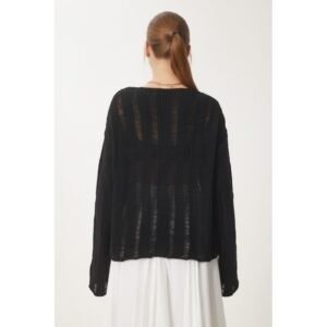 بلوزة ستاتي لون أسود Happiness İstanbul