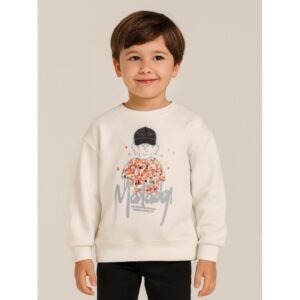 بلوزة ولادي بأكمام طويلة لون أبيض