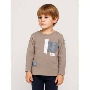 بلوزة ولادي بأكمام طويلة لون سكني