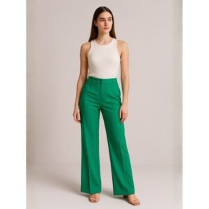 بنطلون ستاتي قماش لون أخضر