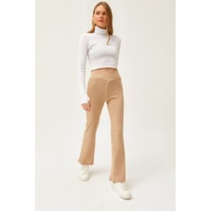 ليغينز نسائي مرتفع الخصر بتفاصيل رباط متقاطع – Olalook