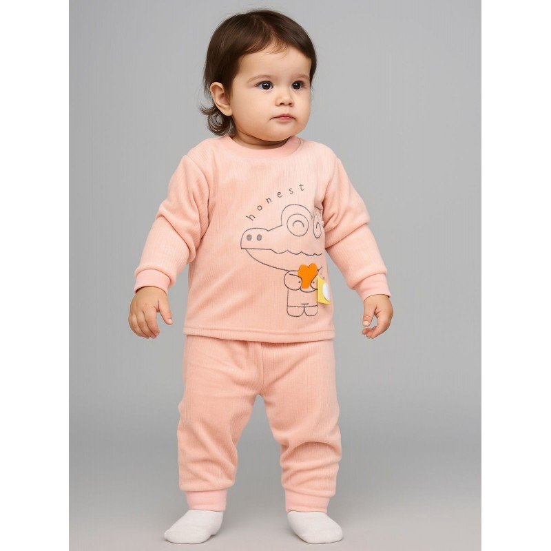 بيجامة بيبي للأطفال لون زهري بارد