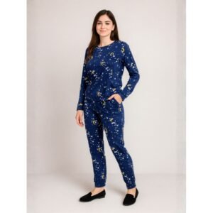 بيجامة ستاتية شتوية لون كحلي