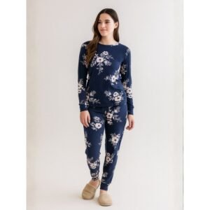 بيجامة ستاتية شتوية لون كحلي