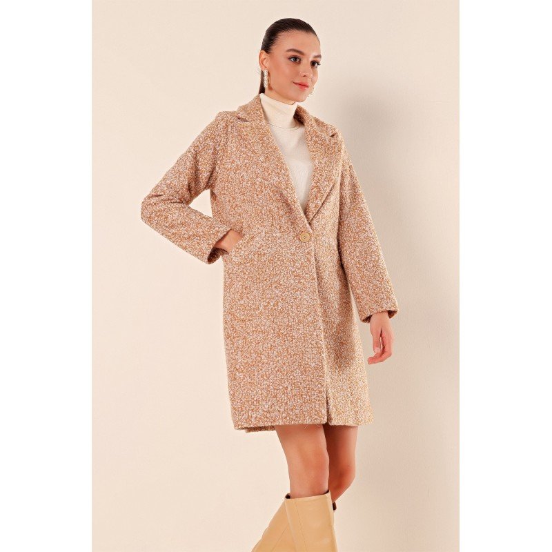 معطف كشمير نسائي أوفر سايز بلون كاميل – Bigdart