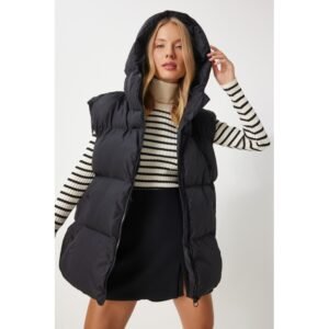 جاكيت كت نفخ باللون الاسود One Size