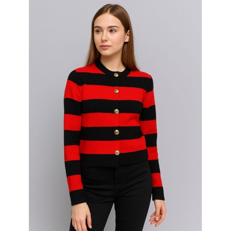 جرزة ستاتي شتوي لون أسود وأحمر