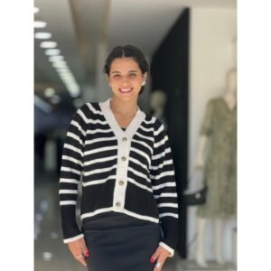 جرزة ستاتي لون أبيض مخطط أسود Happiness İstanbul