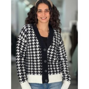 جرزة ستاتي لون أسود نقشة أبيض