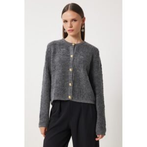 جرزة شتوية صوف بأزرار باللون الذهبي One Size