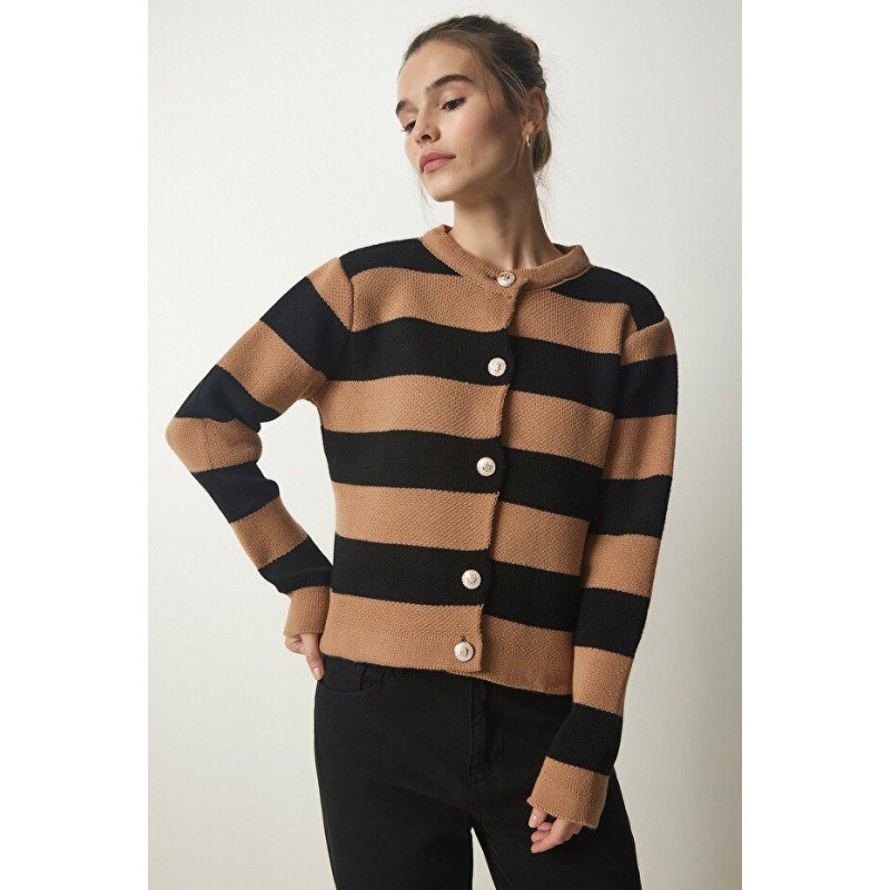 جرزة مخططة باللون الاسودو والبيج One Size