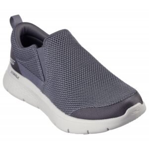 حذاء سكيتشرز جو ووك للرجال لون رمادي ونعل أبيض- Skechers Men's GO WALK Flex - Impeccable II Shoes
