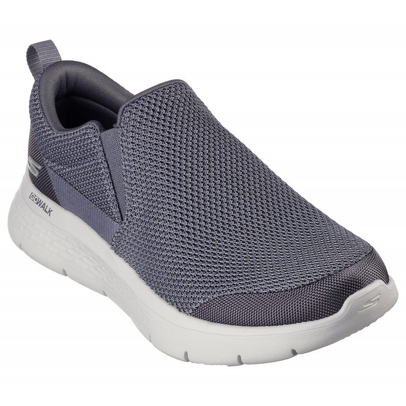 حذاء سكيتشرز جو ووك للرجال لون رمادي ونعل أبيض- Skechers Men's GO WALK Flex - Impeccable II Shoes