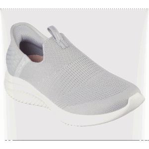 حذاء سكيتشرز سليب انس: ألترا فليكس 3.0 كوزي للنساء لون رمادي ونعل أبيض- Skechers Women's Slip-ins: Ultra Flex 3.0 - Cozy Streak Shoes