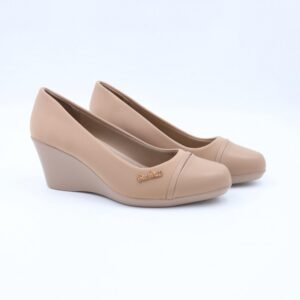 حذاء ستاتي طبي كعب روكي لون بيج